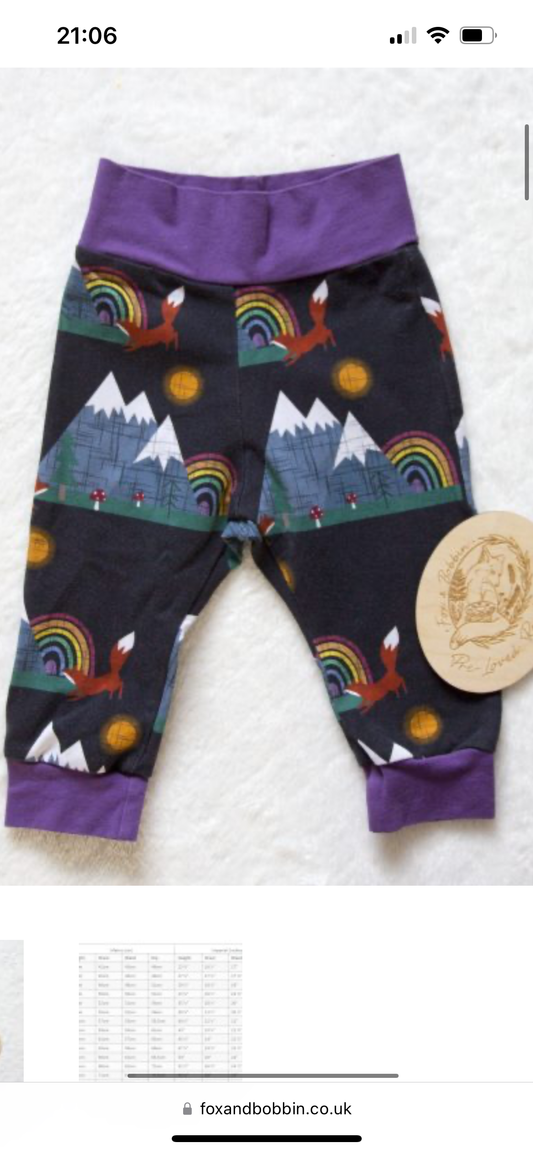 Joggers EUC - 3-6 months. Fox & Bobbin Preloved cloth friendly clothing