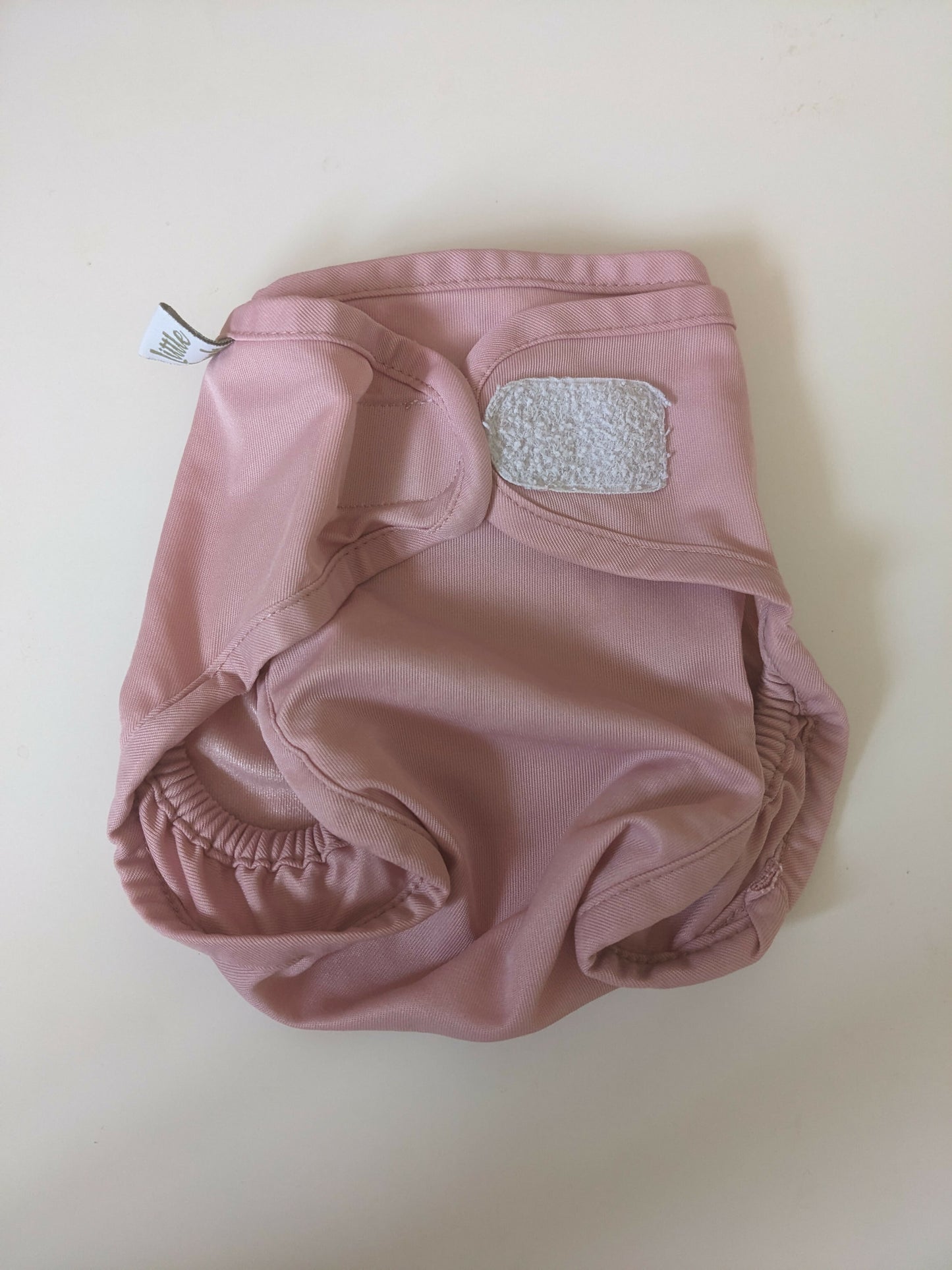 Little lamb size 1 bamboo fitted nappy with pink wrap