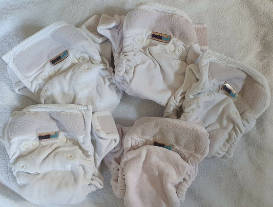 5 Bambinex bamboo Size 1 nappies