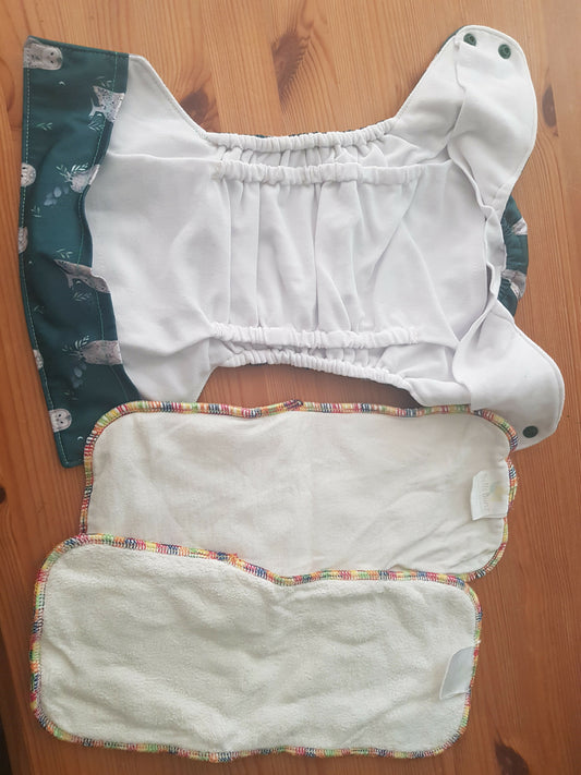 bells bumz pocket nappy with original insert and extra insert