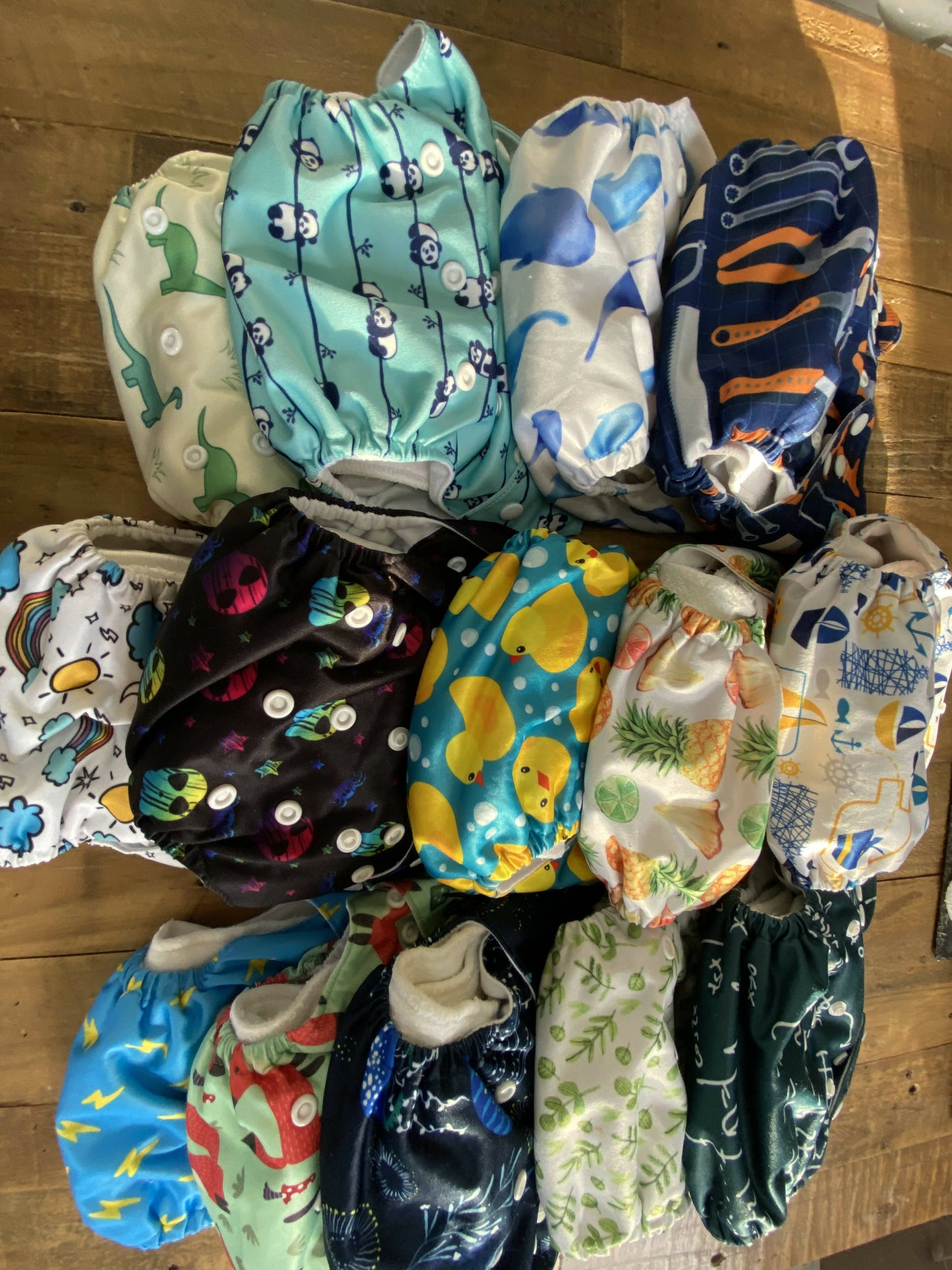 Boys Alva pocket nappies with inserts