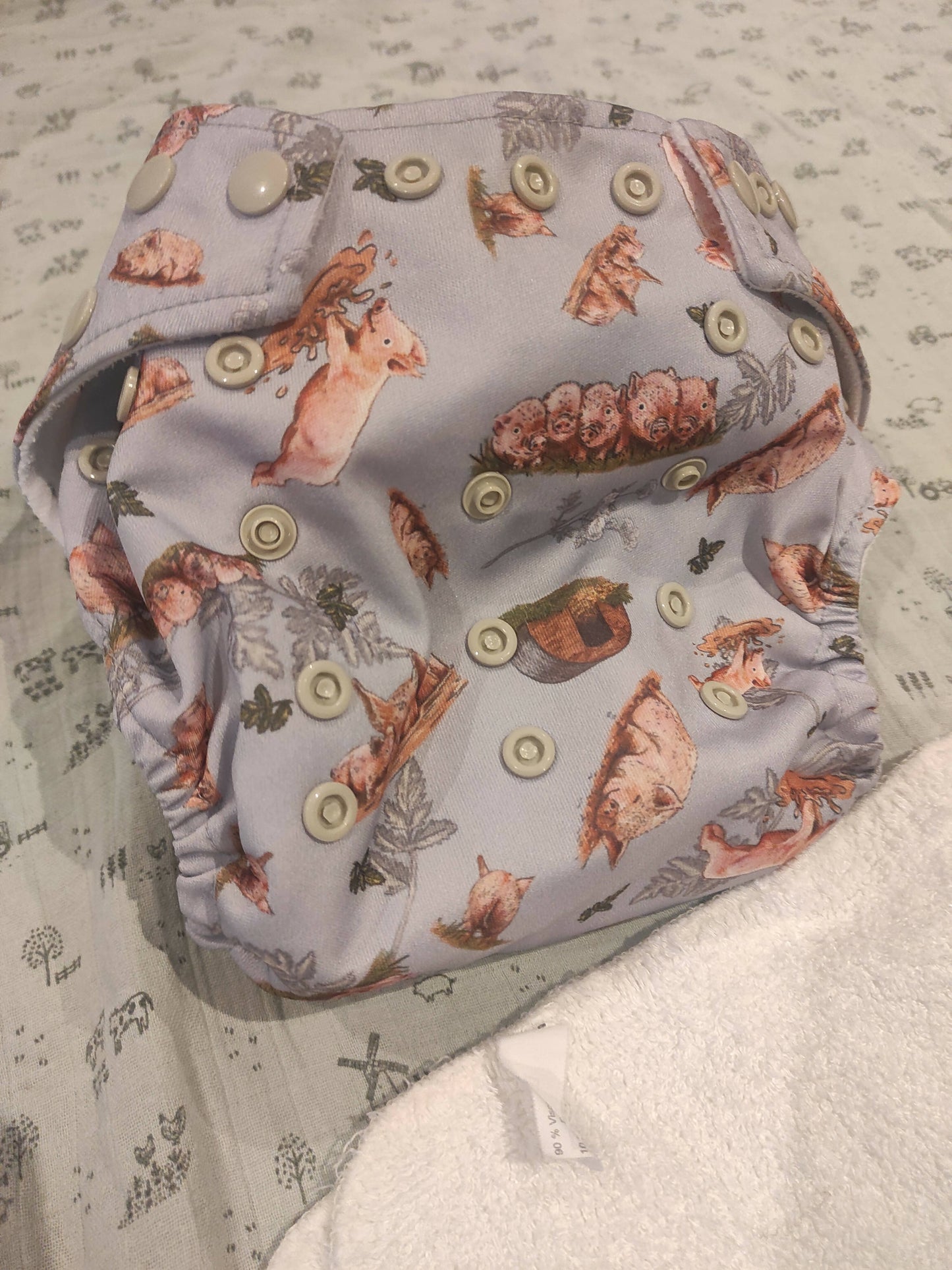 Pigs pocket nappy with two inserts